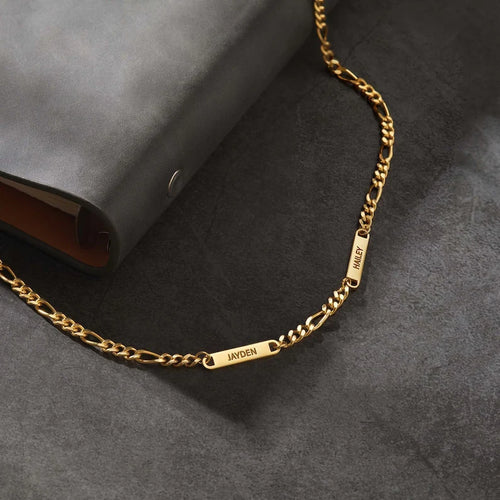 Dad Necklace With Kids Names, Engraved Dad Necklace